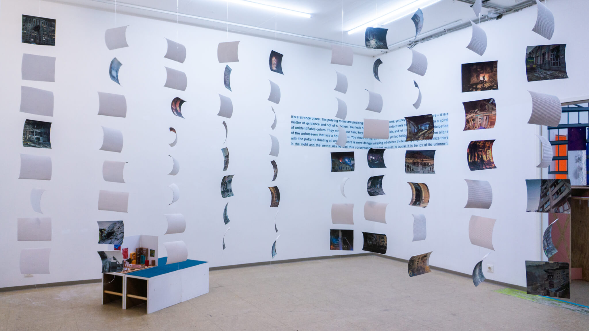 Installation photo of an art show