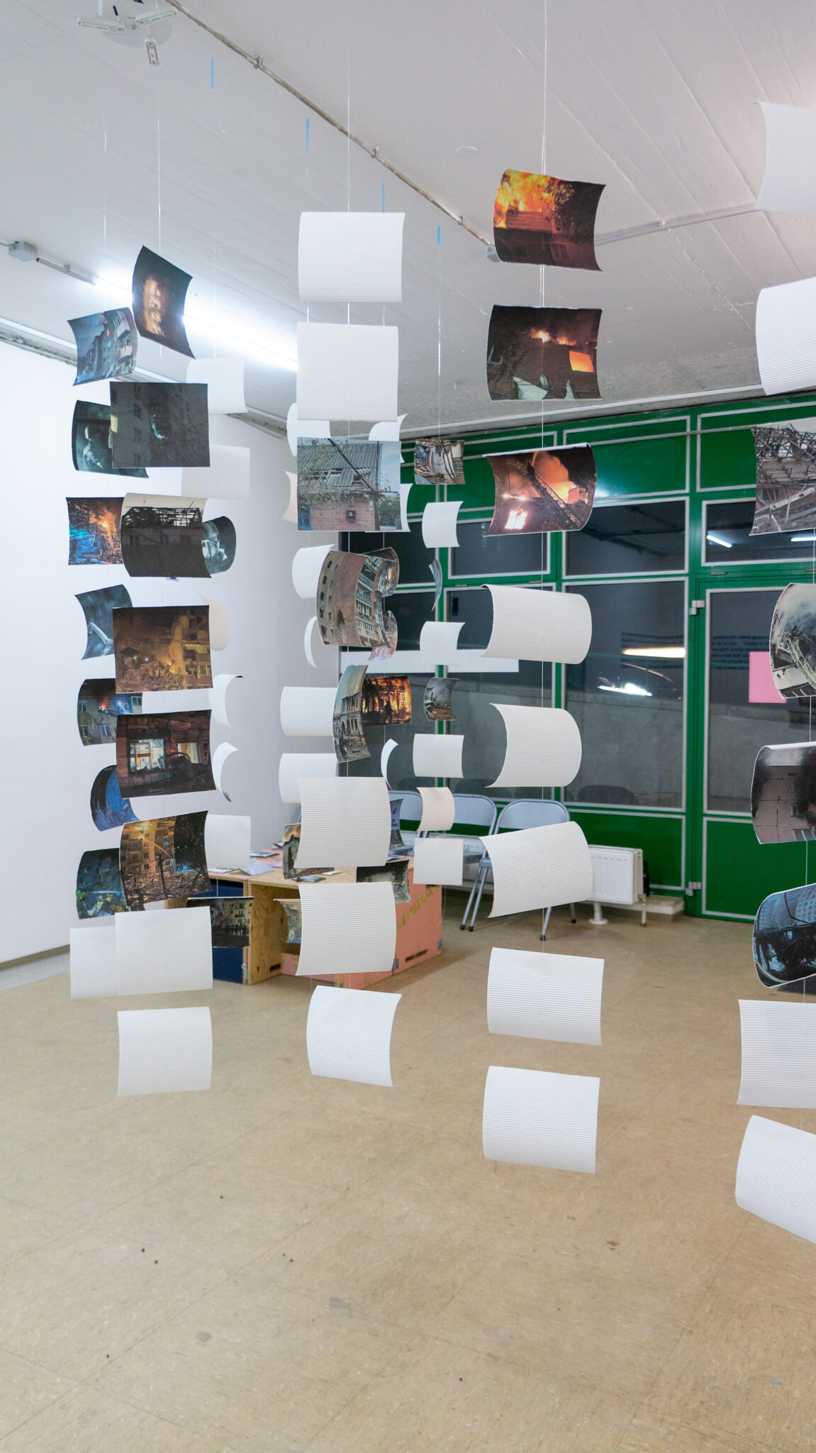 Installation photo of an art show
