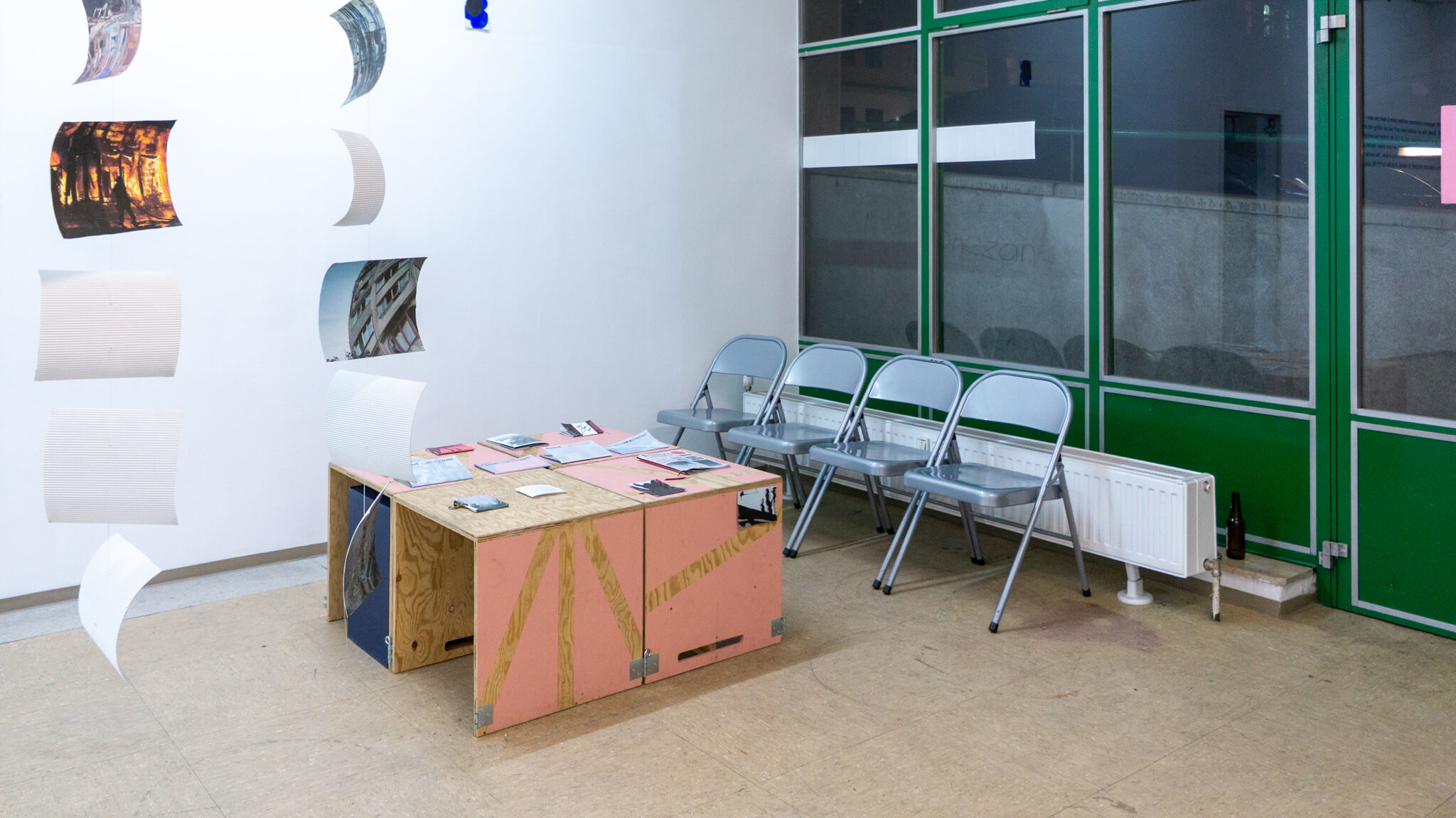 Installation photo of an art show