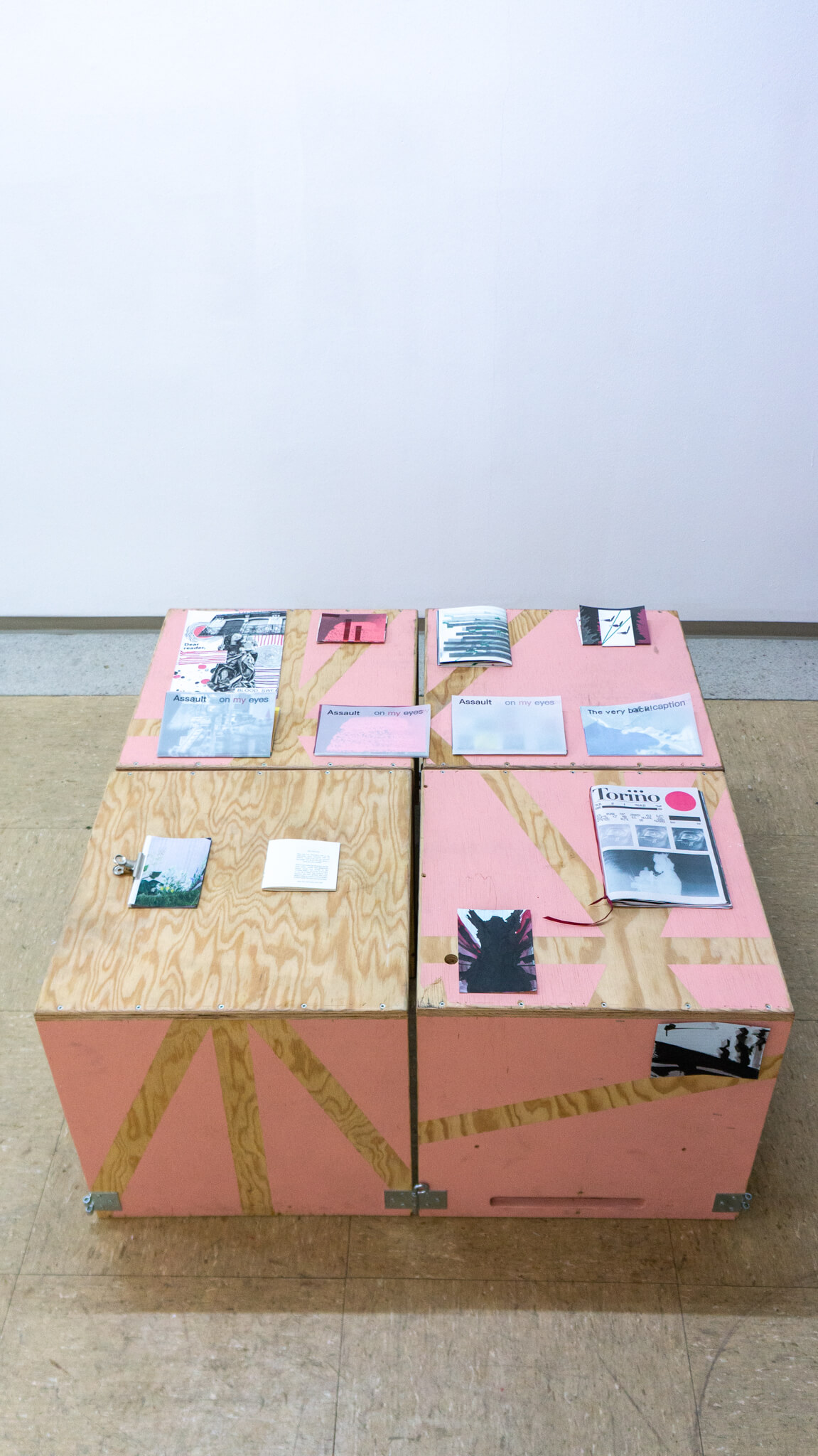 Installation photo of an art show