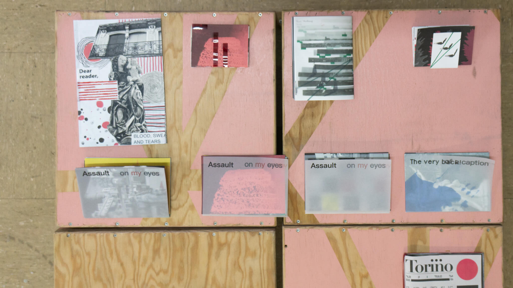 Installation photo of an art show