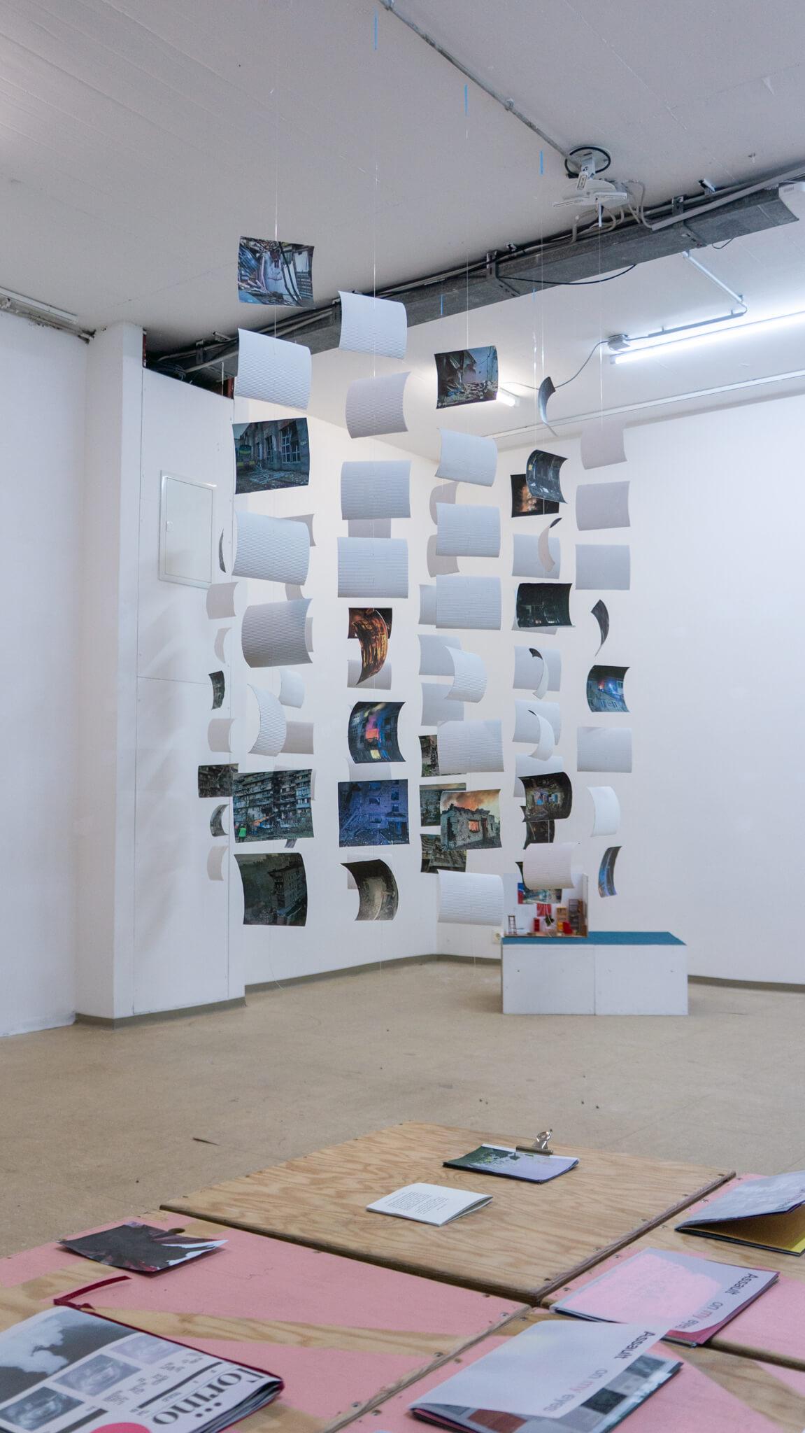 Installation photo of an art show