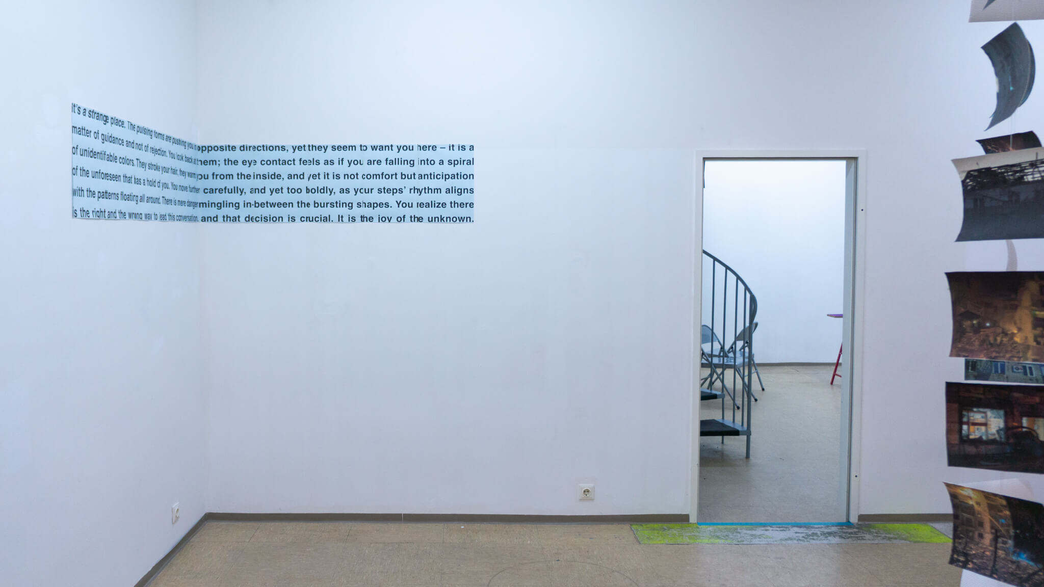 Installation photo of an art show
