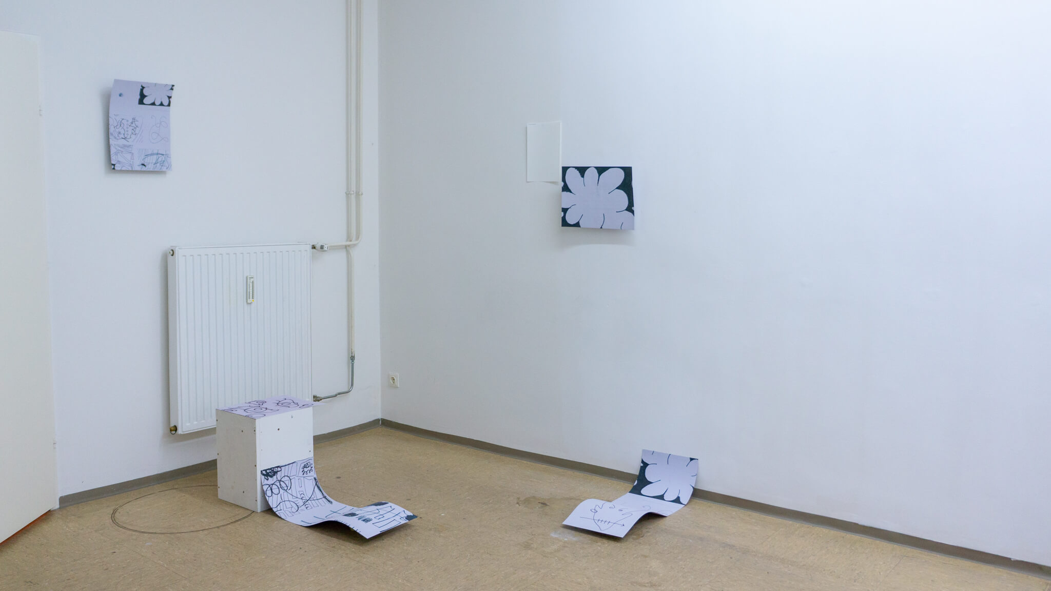Installation photo of an art show