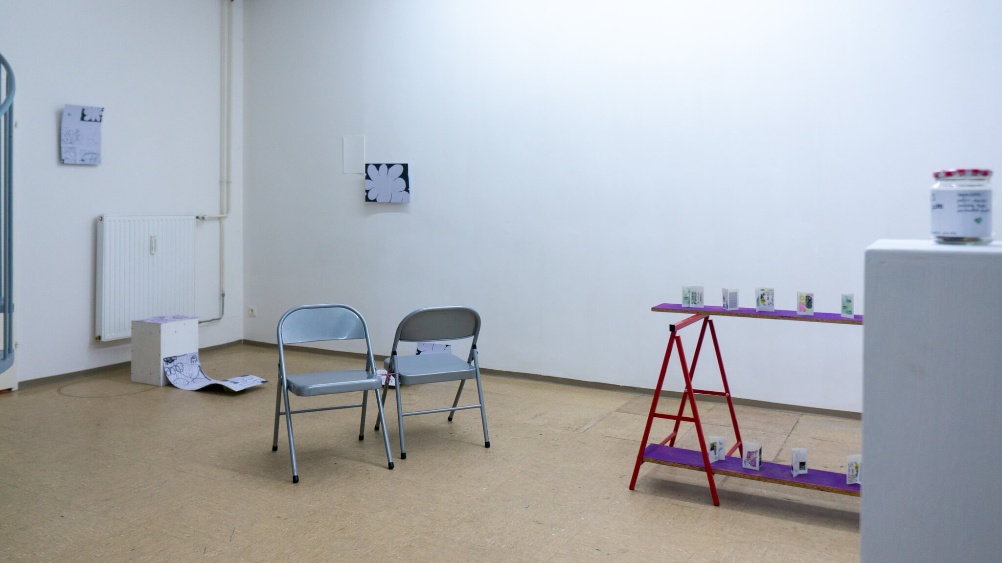 Installation photo of an art show