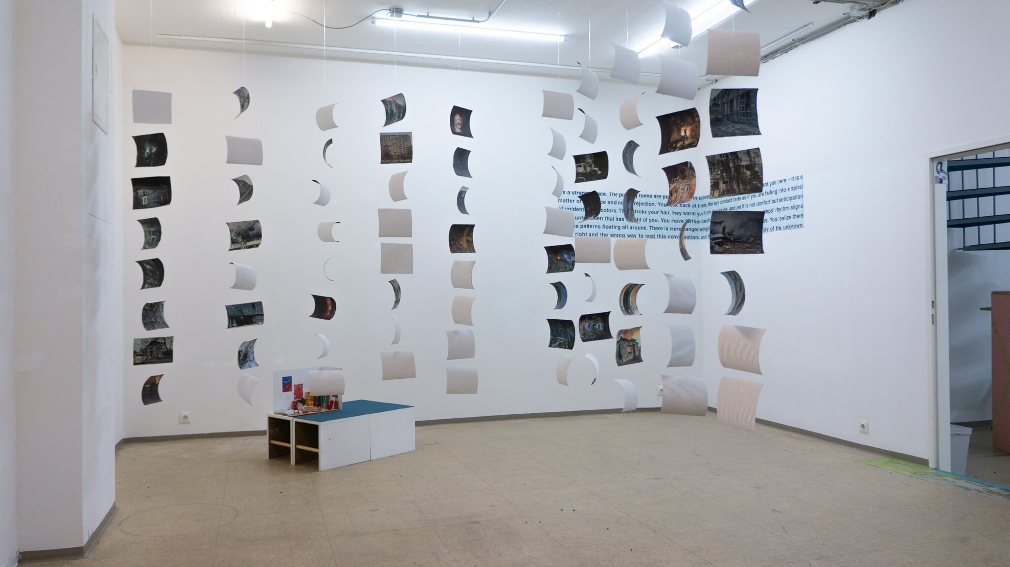 Installation photo of an art show