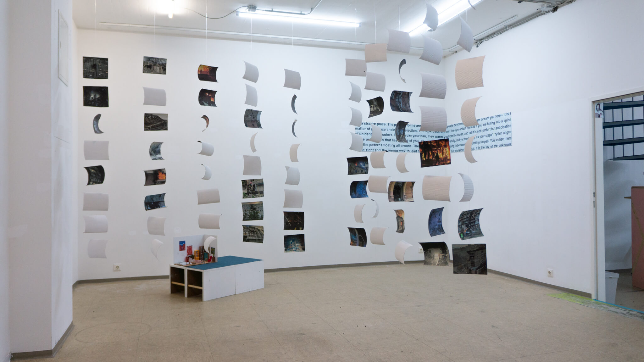 Installation photo of an art show